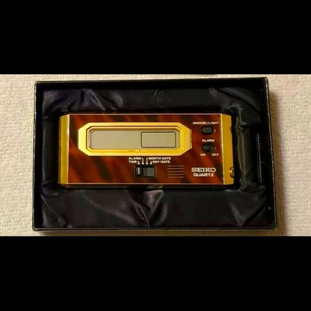 Portable Seiko Quartz pocket alarm clock VINTAGE